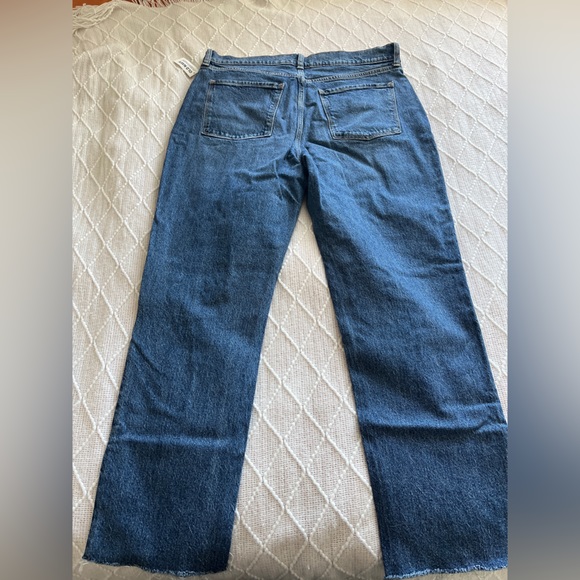 High Waisted Button Fly Slouchy Straight Ripped Jeans Size 12 Regular Length - Picture 8 of 8